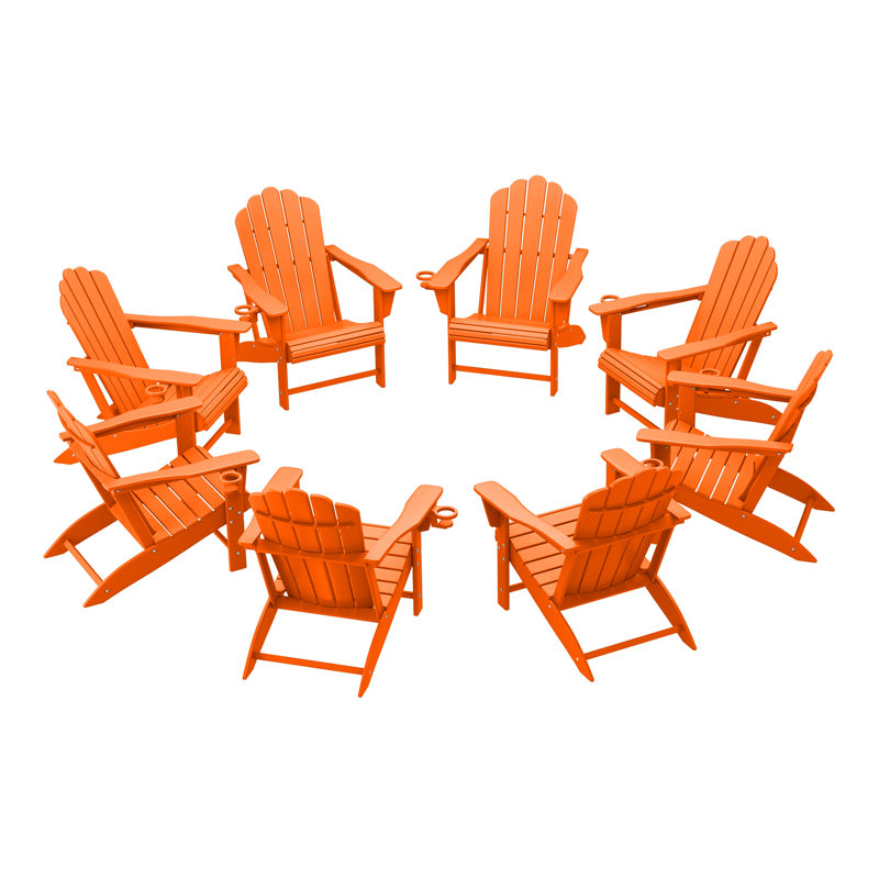 Outdoor Poly Adirondack Chair (Set Of 8), Orange