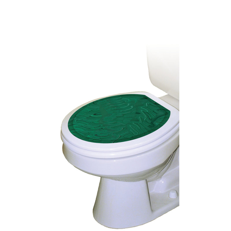 Décalcomanie de siège de toilette en pierre vert malachite - couvercles de toilette en vinyle, Allongé