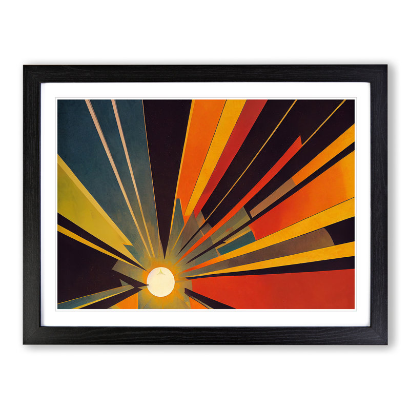 Abstract Sunset Sun Vol.8 - Framed Print, Black Framed, 46cm H x 64cm W x 2cm D