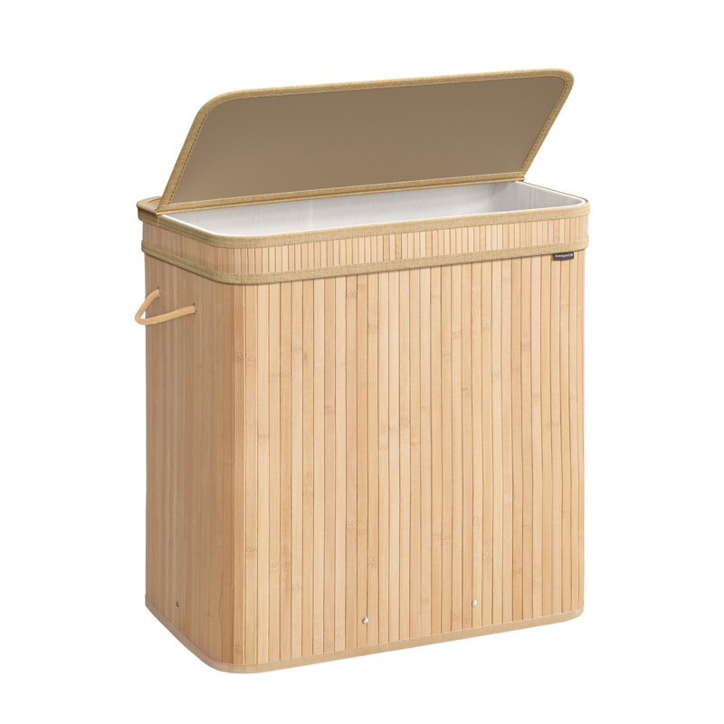 Bamboo Laundry Hamper with Handles, Natural