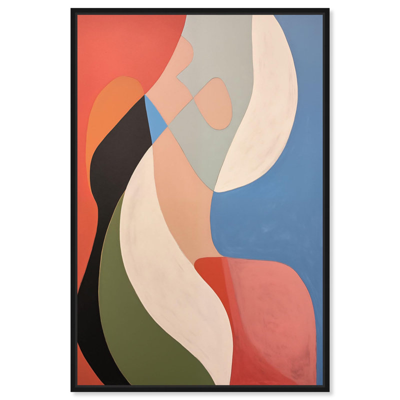 "Curved Planes I", impression sur toile par Art Remedy, cadre noir, 20 x 30, H 31 po x l 21 po, Structure noire