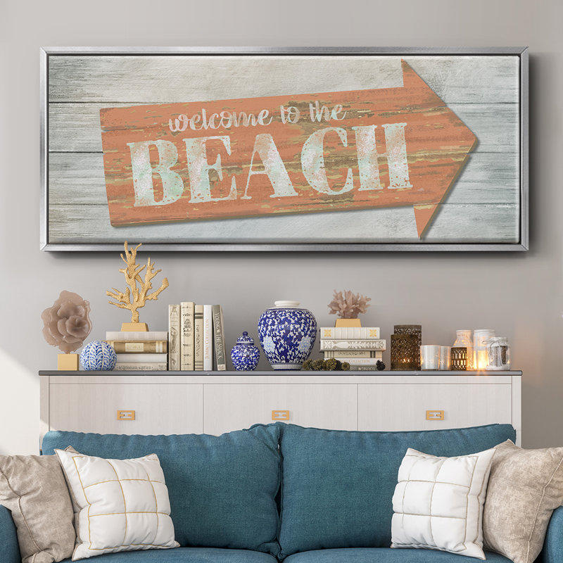 Welcome to the Beach - toile encadrée, H 12 po x l 30 po