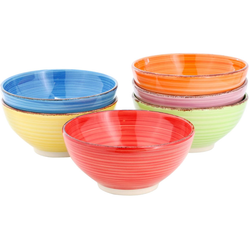 Ensemble de bols en grès 6 pièces 6,25 pouces, Assorti