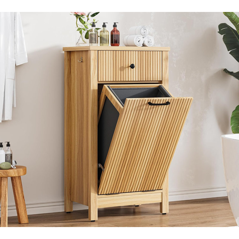 Tilted Laundry Basket Cabinet