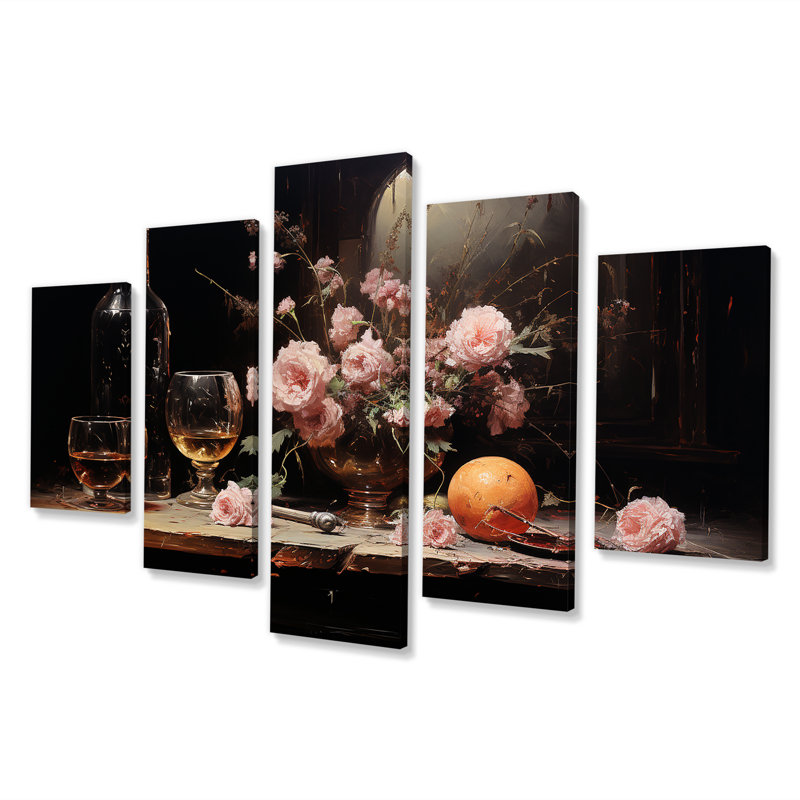 Sommeliers Solitude Midnight Blooms Wine - Wine, art mural multi-panneaux