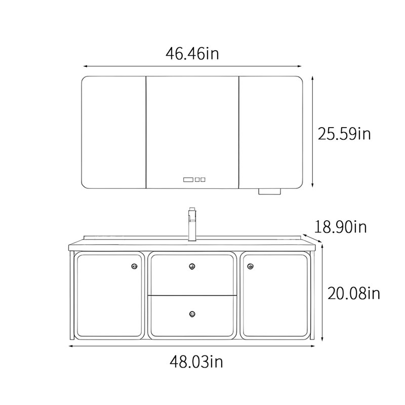 Modern simple bathroom cabinet, Beige