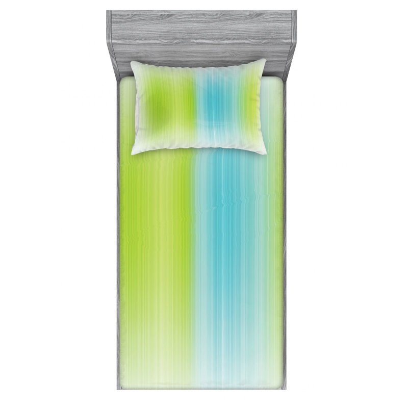 Microfiber Striped Sheet Set, Twin Sheet Set + Fitted Sheet + 1 Pillowcase