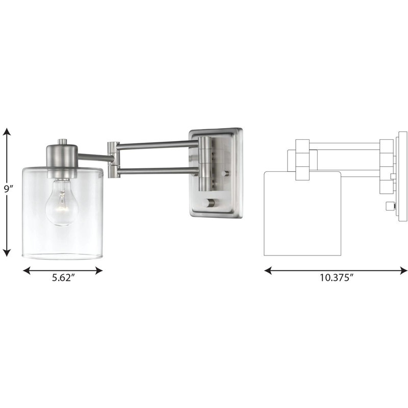 Taio Swing Arm Sconce, Brushed Nickel