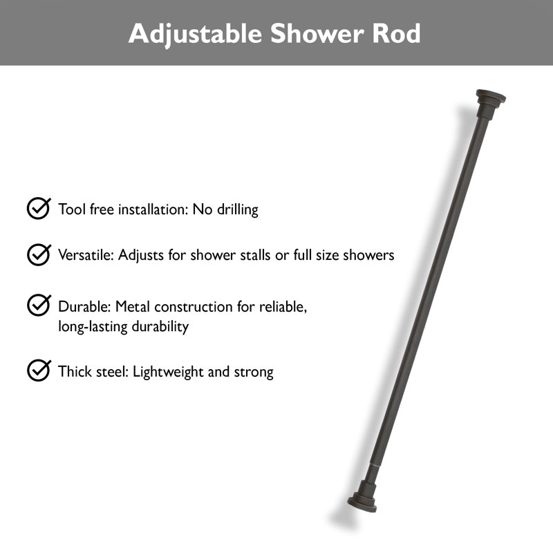 36 in. to 63 in. Steel Adjustable Shower Curtain Rod in Bone