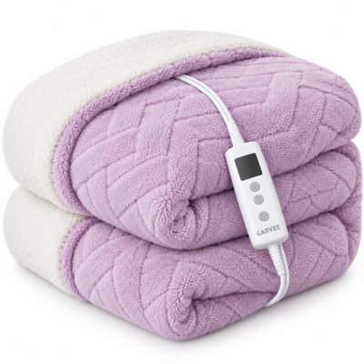 Electric Heated Throw Blanket Diamond Jacquard Milk Fleece Throw with Tabletop LCD Controller and Preheat Soft Warm Blanket for Bed Sofa