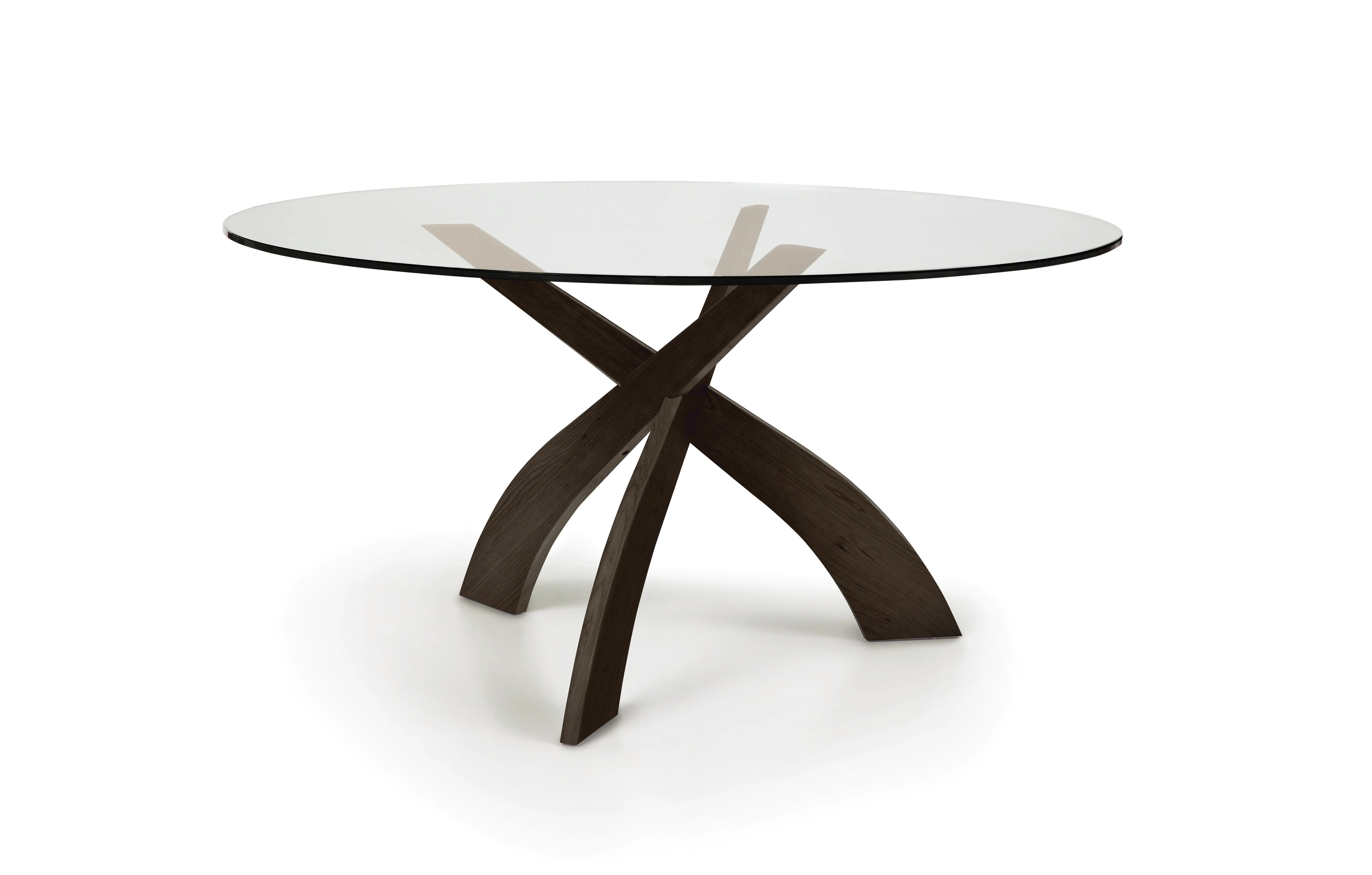 Round X leg dining table (120cm: 6 seater) oak smoke stain 