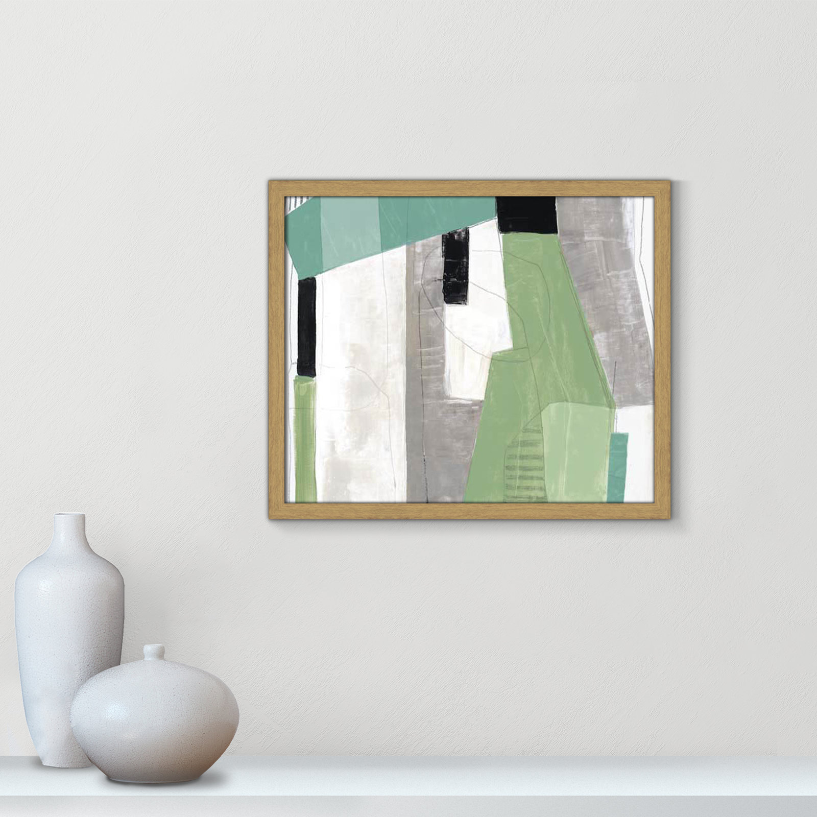 Evergreen Essence Print, 16" H x 19" W x 0.75" D, Natural Slim Fram - Fine Art Paper Print, No Mat