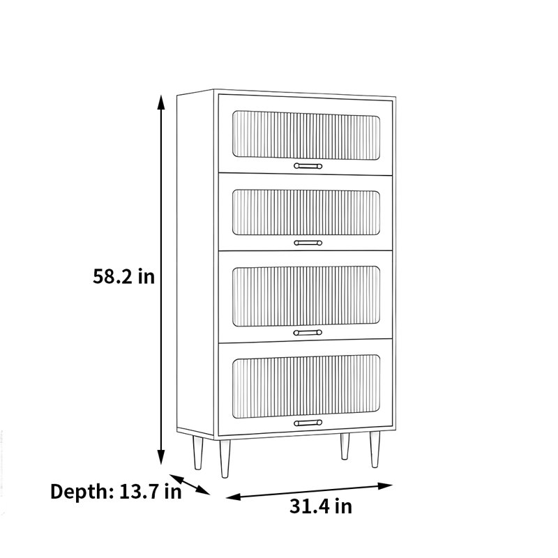 Rabehi, Blanc, (4 tablettes) H 58,2 po x l 31,4 po x P 13,7 po