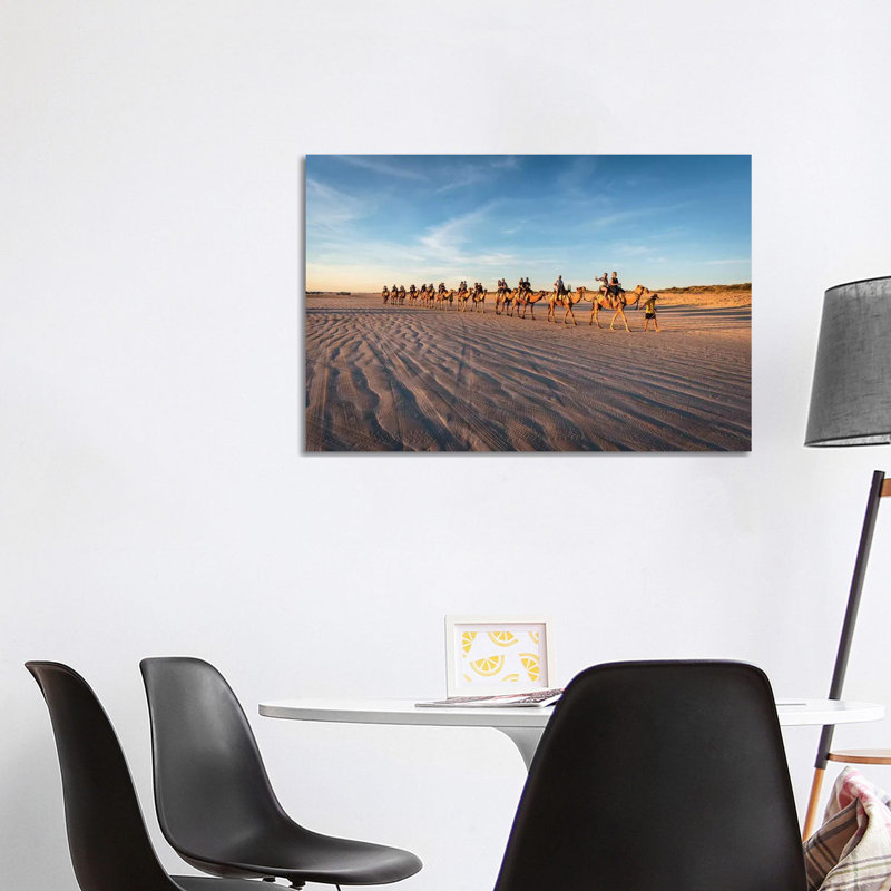 Cable Beach Sunset Camels 1 Piece Wrapped Canvas Wall Art, 101.6 cm H x 66.04 cm W