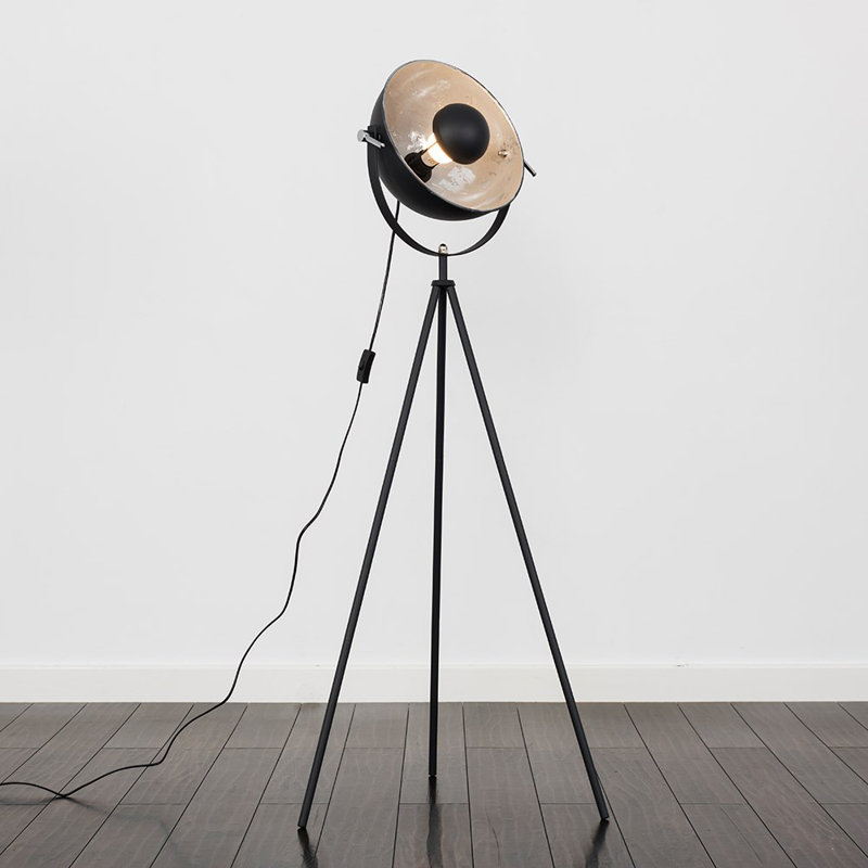 Bournemouth 132.5cm Grey Tripod Floor Lamp, Cool White
