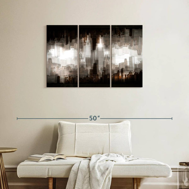 Sireci Abstract Chicago Skyline, 24" H x 38" W