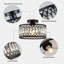 Luminaire de plafond moderne en cristal, lustre encastré noir avec cristaux éblouissants pour la cuisine, la chambre, la salle de bain, le couloir et l'entrée