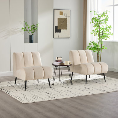 Upholstered Mordern Accent Chair Set Of 2