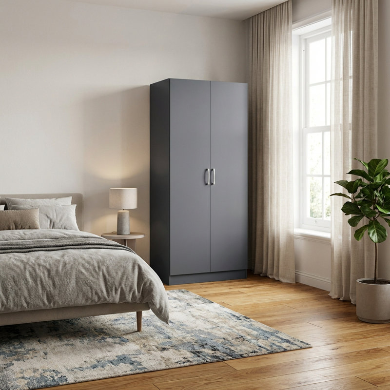 Highbury 2 Door Double Wardrobe, Dark Grey
