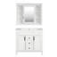 Meuble-lavabo de 36 po avec lavabo supérieur, armoire à miroir, armoire de rangement moderne avec 2 portes à fermeture douce et 2 tiroirs-591888621