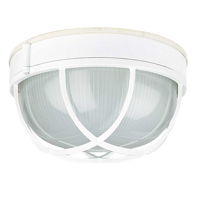 Plafonnier encastré 1 lumière Withrow, Blanc, H 4,5 po x l 7,25 po x P 7,25 po