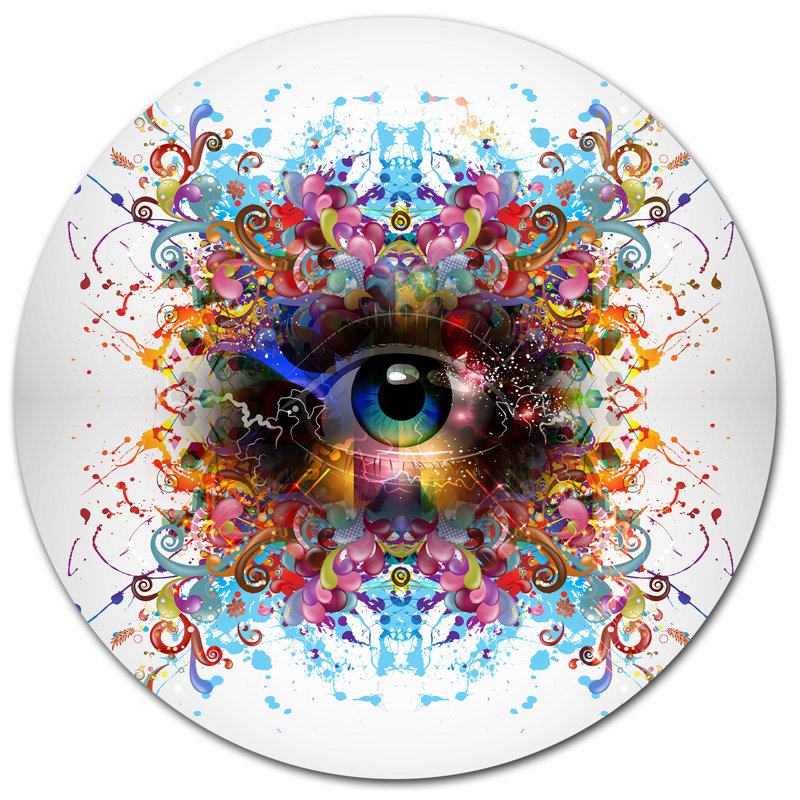 «Magic Eye with Flowers», reproduction d'impression, H 23 po x l 23 po x P 1 po, Métal