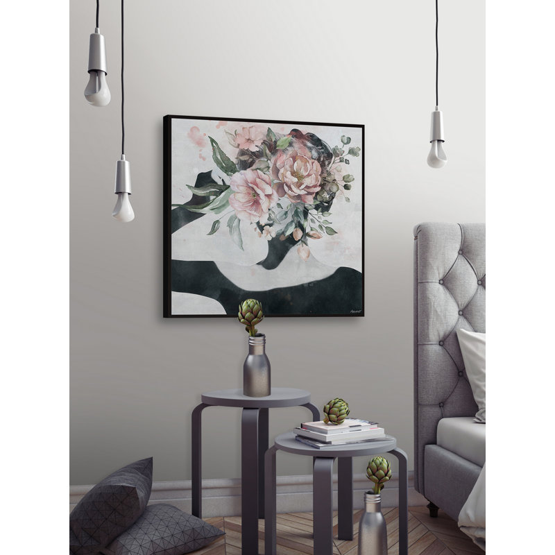 " She Can Conquer ", 12" H x 12" W x 1.5" D, Black Framed