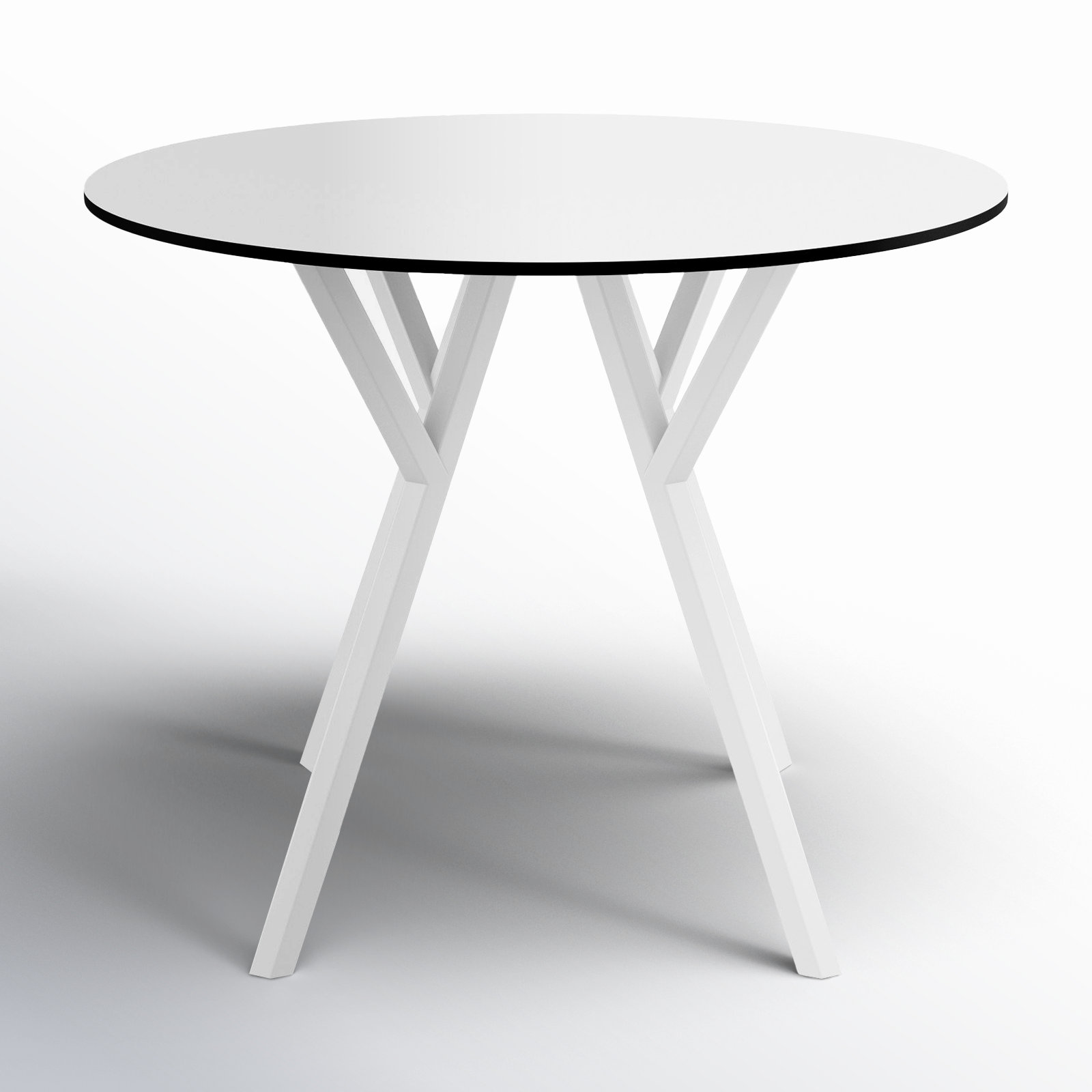 Lexington 35.4'' Plastic / Acrylic Outdoor Dining Table, White