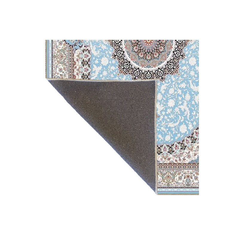 Tapis décoratif floral bleu clair lavable à la machine, Sous-tapis rectangulaire 3 pi 11 po x 5 pi 11 po i
