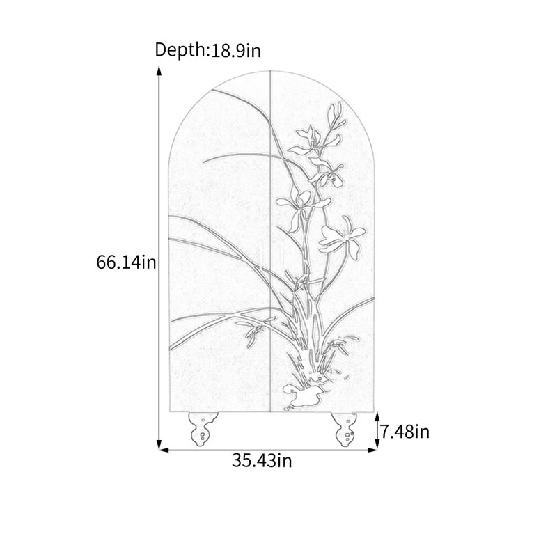 Garde-robe arquée en bois de frêne orchidée