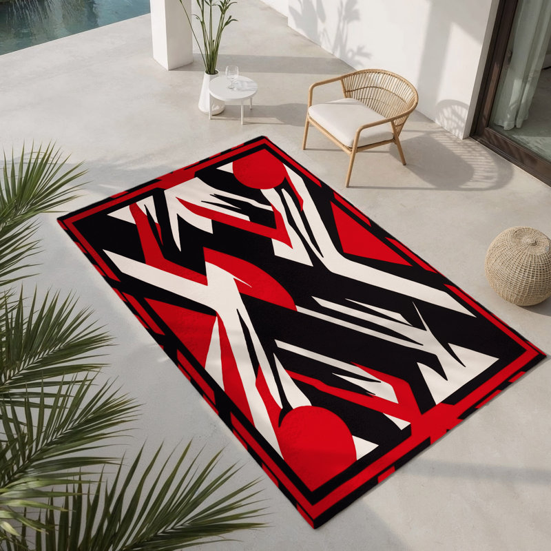 Tapis rouge intérieur et extérieur Reverie, Rectangle 1 pi 6 po x 2 pi 6 po