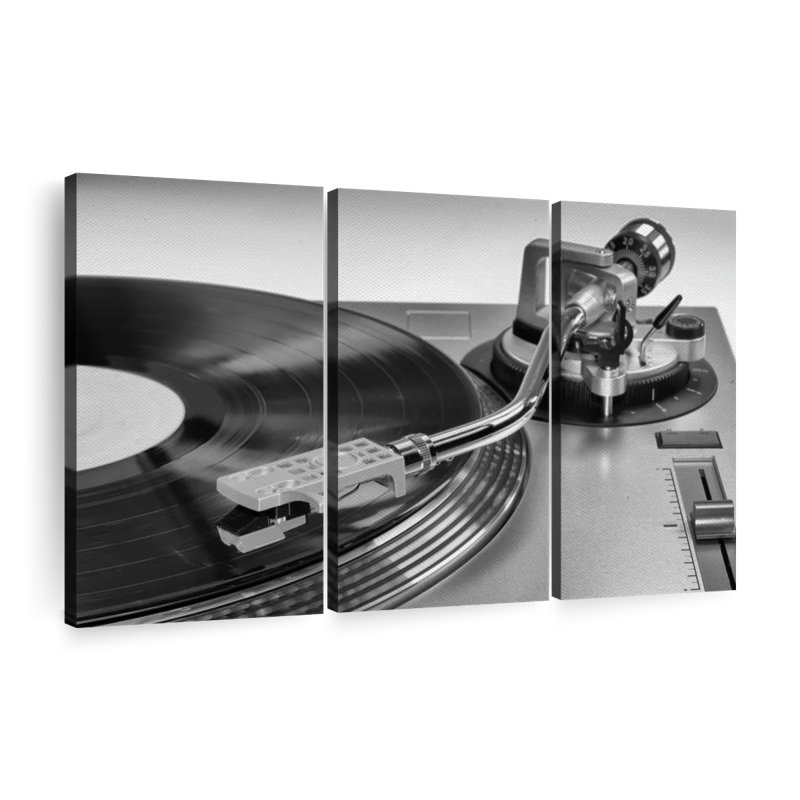 " BW Vinyl Record Player " 3 - Pieces, 48" H x 74" W x 1.25" D