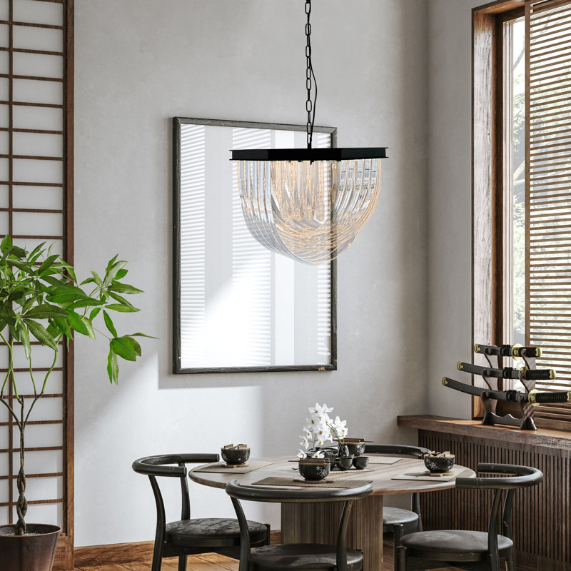 4-light Dimmable Modern Glass Chandelier