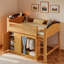 Lit mezzanine avec armoire de rangement, garde-robe et DEL-377199755