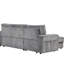 Canapé-lit modulaire avec rangement et porte-gobelet - gris, choix de sièges attrayants 3 espaces cachés