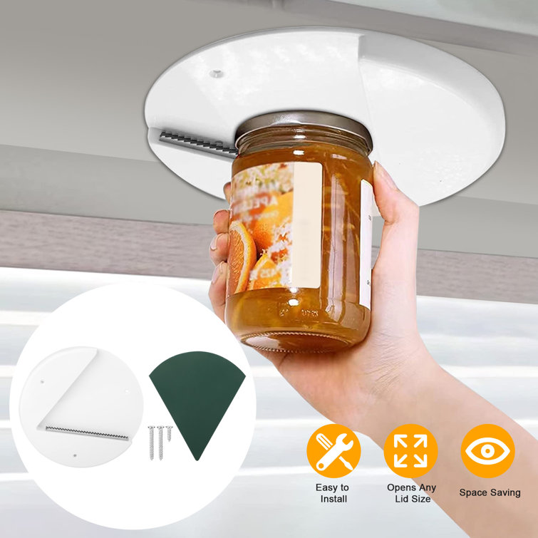 EZ Off Jar Opener - Under Cabinet Jar Lid & Bottle Opener - Opens Any Size  Jar 