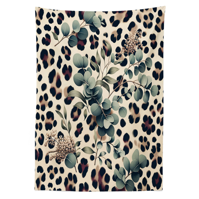 Nappe d'extérieur à imprimé léopard Mercer41, 104 po x 58 po