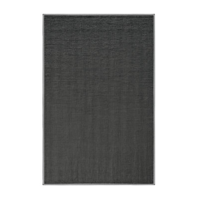 Machine Washable Solid Grey Area Rug