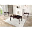 Table basse rectangulaire 1Pc avec pieds incurvés de style traditionnel, structure en bois massif sculptée avec finition dorée cerisier foncé