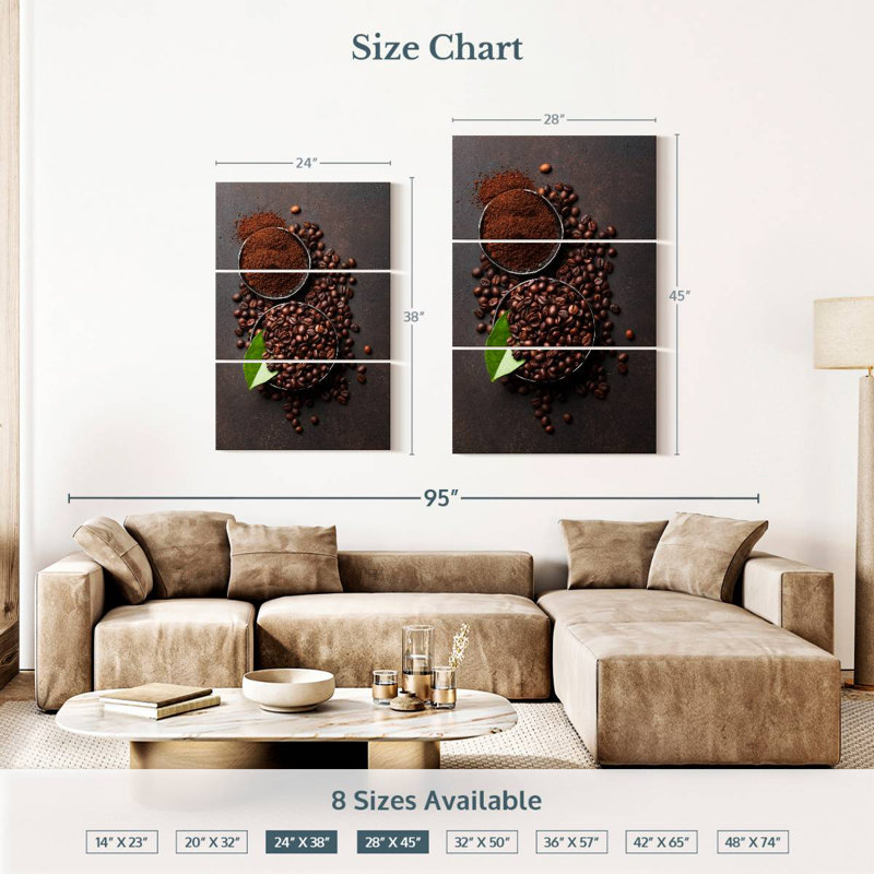 Yarlin Coffee Beans And Grounds, 38" H x 24" W