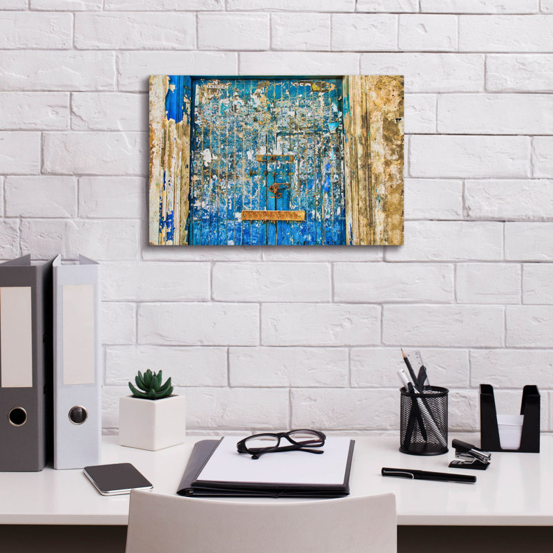 «This Old Blue Door On Canvas» par Mark A Paulda, reproduction, H 12 po x l 18 po x P 0,75 po