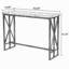 62.6" Rectangular Bar Table, Farmhouse Counter Height Pub Table with Metal Footrest for Coffee Bar