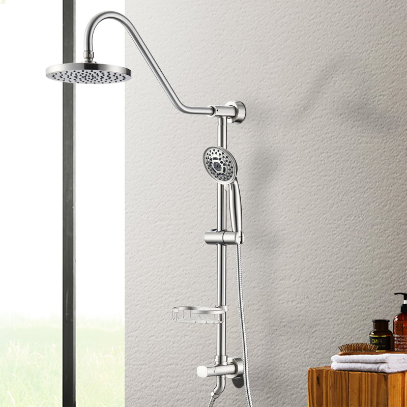 Shower Head System With 8" Rain And Handheld - Ergonomic Design Consistent Experience