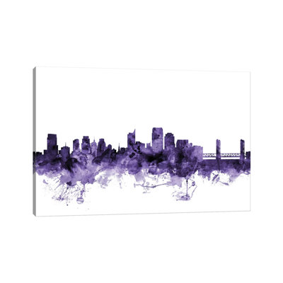 Sacramento, California Skyline by Michael Tompsett - 1 Piece Wrapped Canvas Wall Art