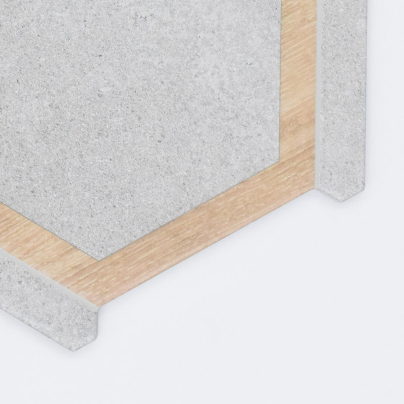 Timberstone 9" x 10" HEX Porcelain Floor and Wall Tile, Gray