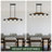 5-Light Kitchen Pendant Light, Two-Tier Wood Chandelier