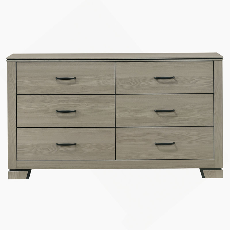 Commode de rangement à six tiroirs, commode de chambre en bois