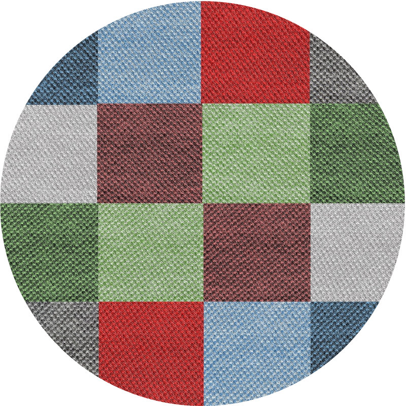 Tapis décoratif géométrique vert Raymo, Rond 3 pi