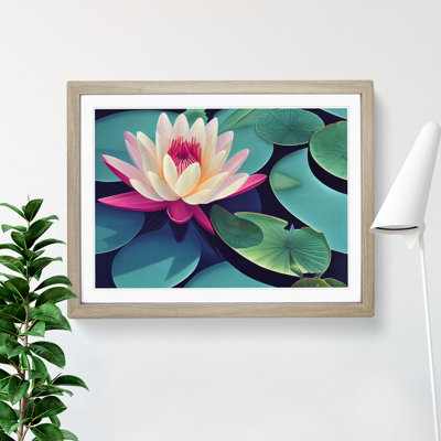 Shimmering Water Lily Flower - Framed Print