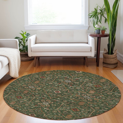 Tapis intérieur / extérieur vert lavable Zara 